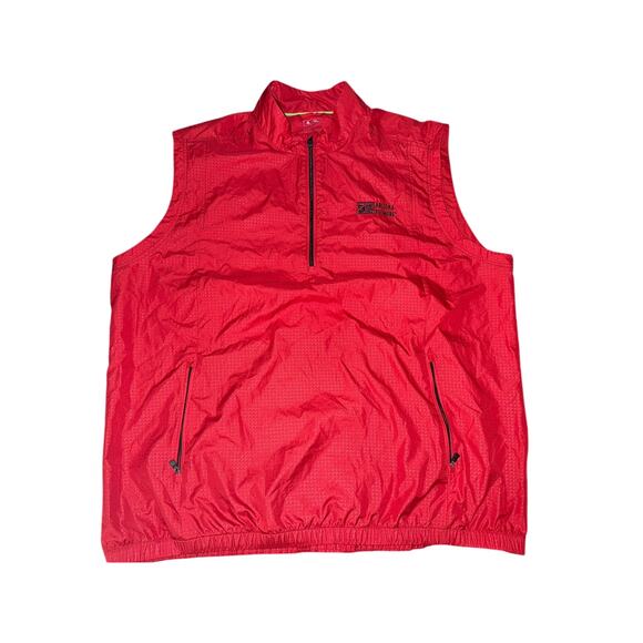 ADIDAS GOLF Climaproof Arizona Blitmore 1/4 Zip Red Vest Size Men's 2XL - Picture 1 of 5